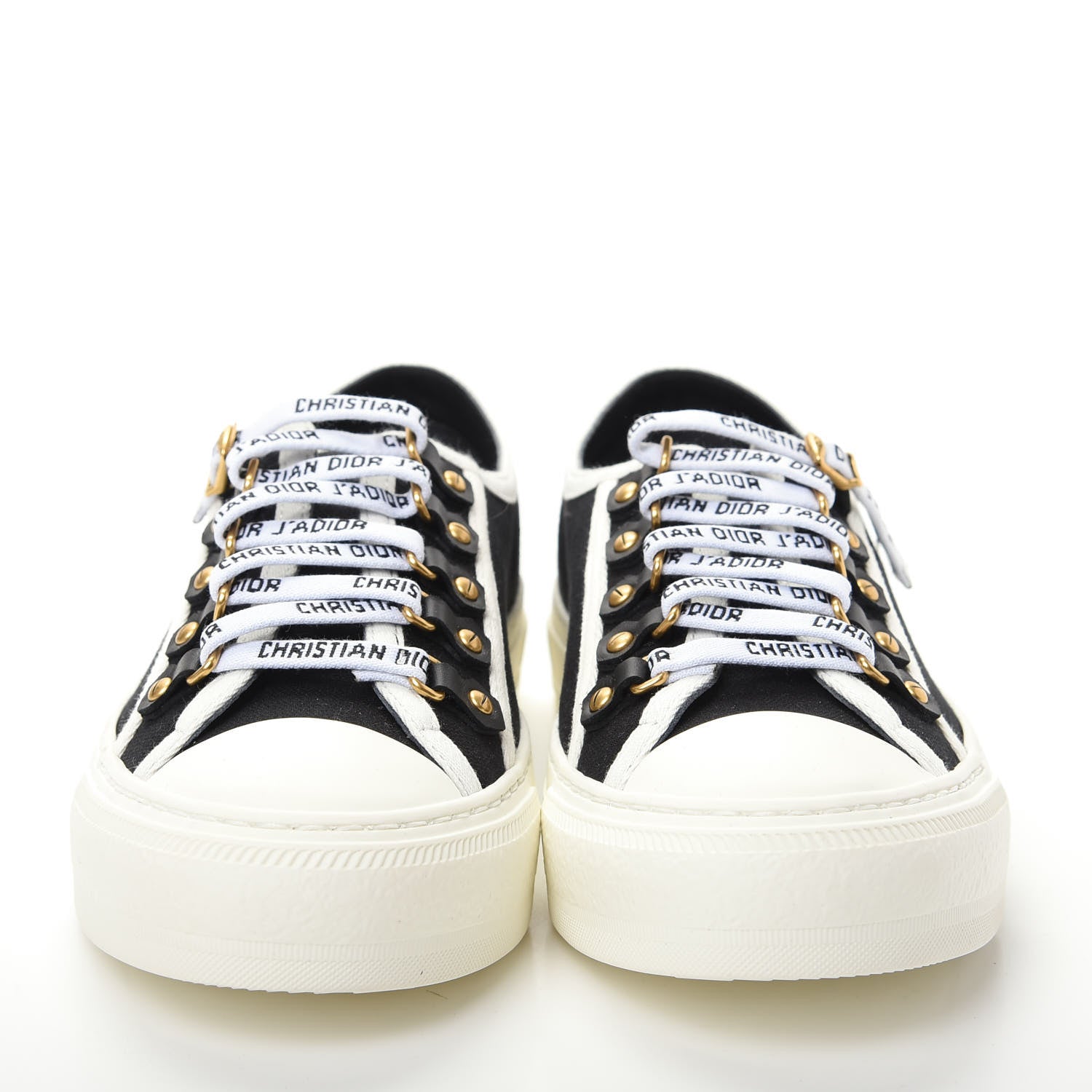 Christian Dior Canvas Womens Walk'n Dior Low Top Sneakers 37.5 Black 2 of 11
