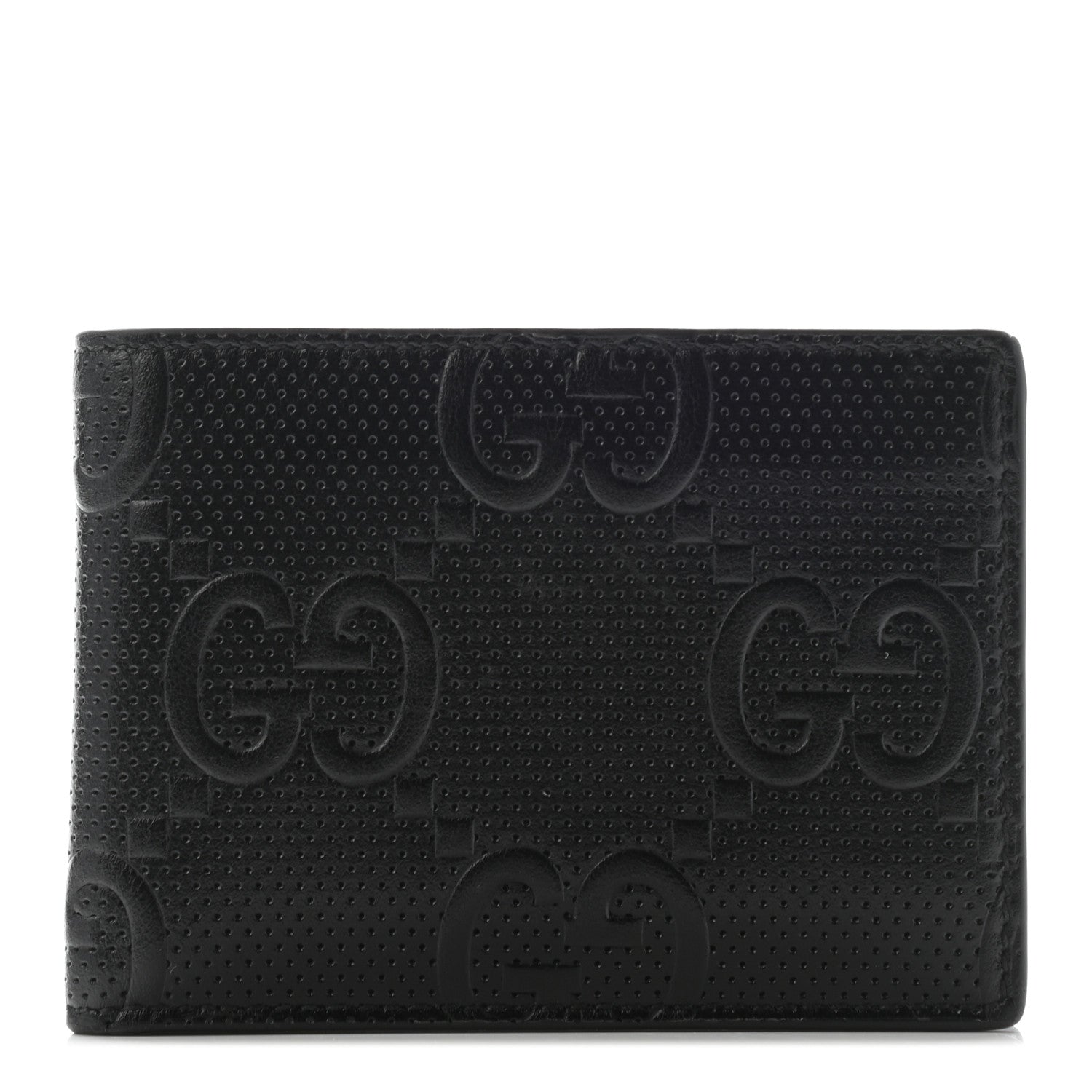 Gucci Calfskin GG Tennis Embossed Bi-Fold Wallet Black 1 of 7