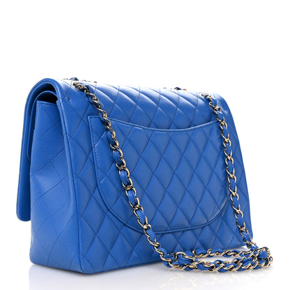 Chanel Lambskin Quilted Maxi Double Flap Blue 3 of 11