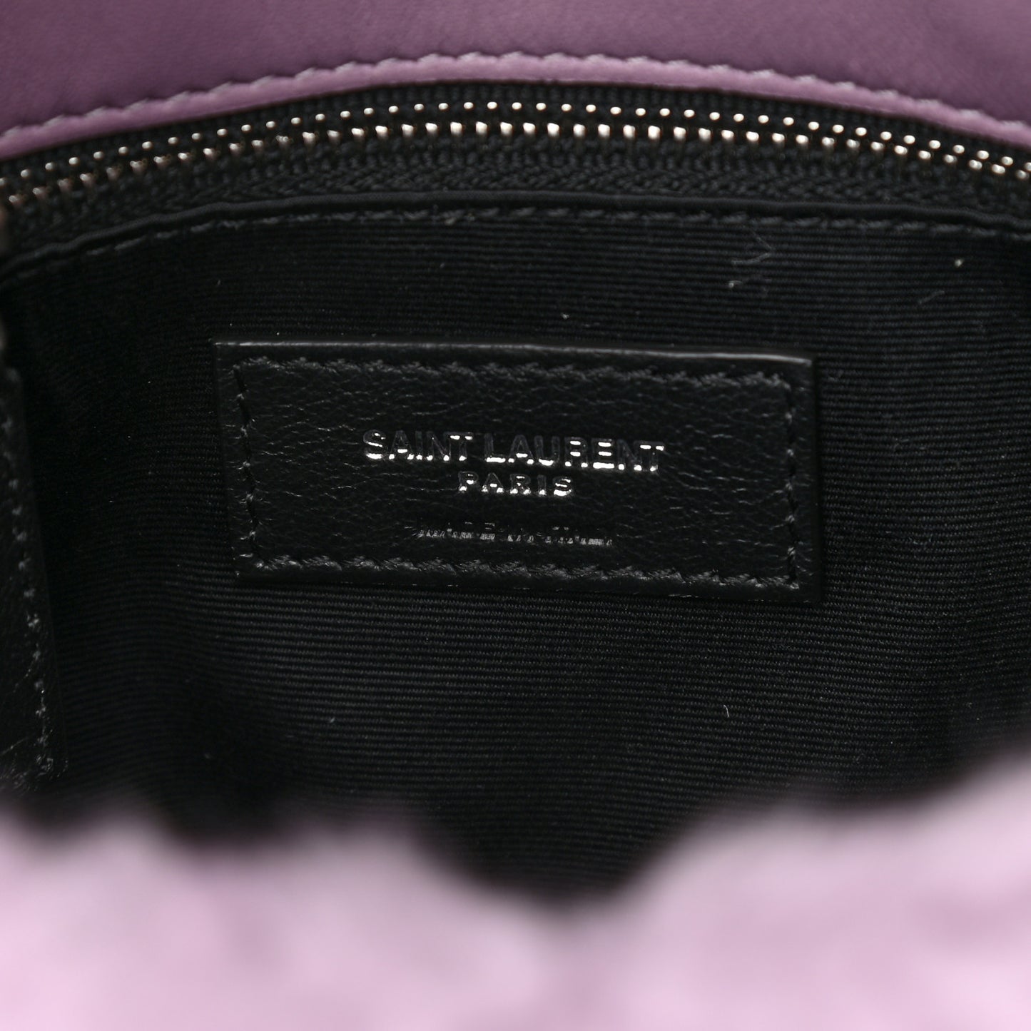 Merino Shearling Lambskin Quilted Small Loulou Puffer Monogram Chain Satchel Lila