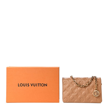 Louis Vuitton Lambskin Embossed Monogram Pochette Coussin Camel 10 of 10