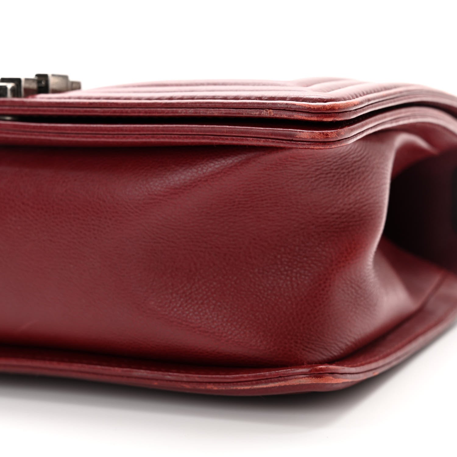 Chanel Calfskin Double Stitch Medium Boy Flap Burgundy 10 of 14