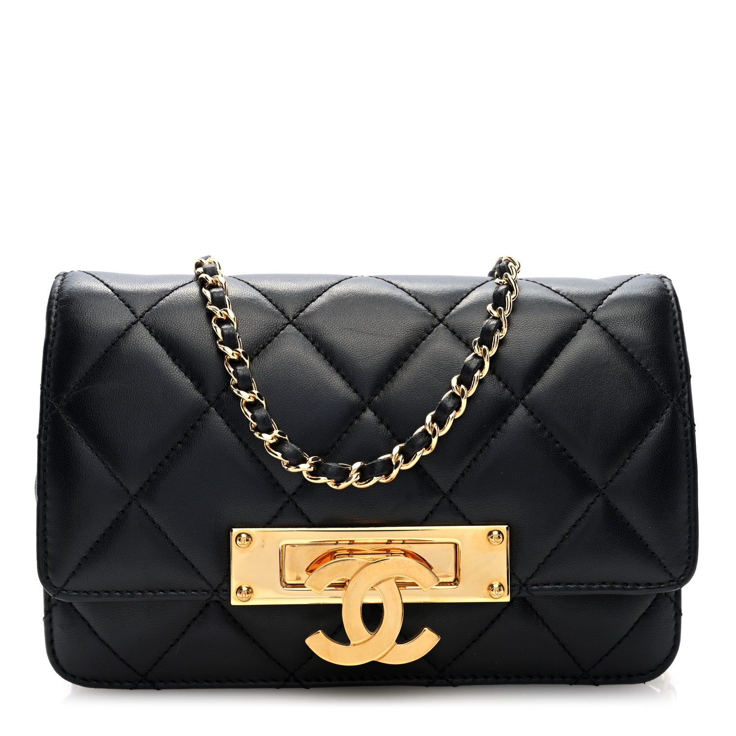 Chanel Lambskin Quilted Golden Class Wallet on Chain WOC Black 1 of 10