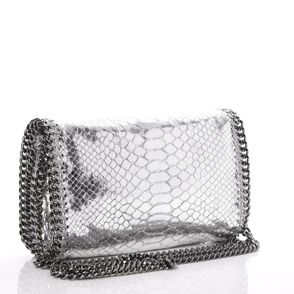 Stella McCartney Metallic Eco Python Falabella Crossbody Silver 3 of 8