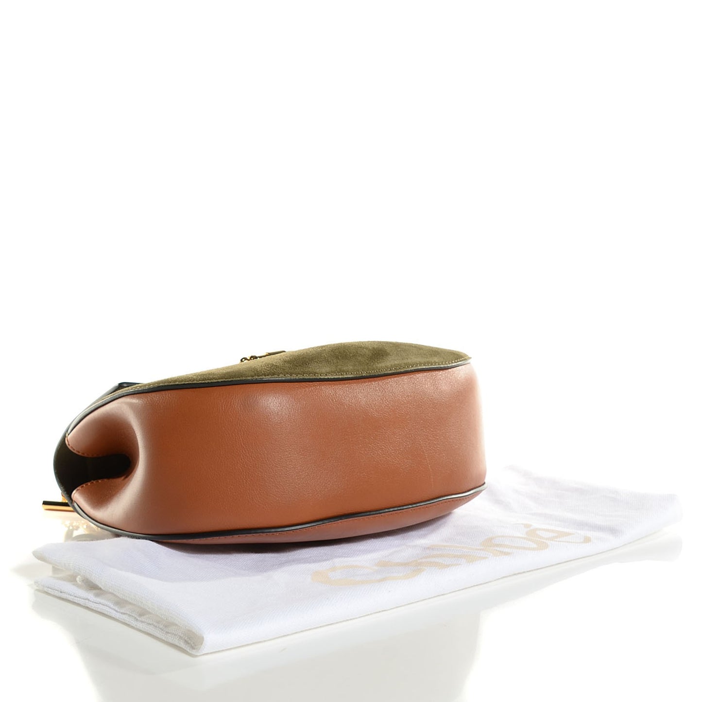 Suede Smooth Calfskin Drew Shoulder Bag Caramel