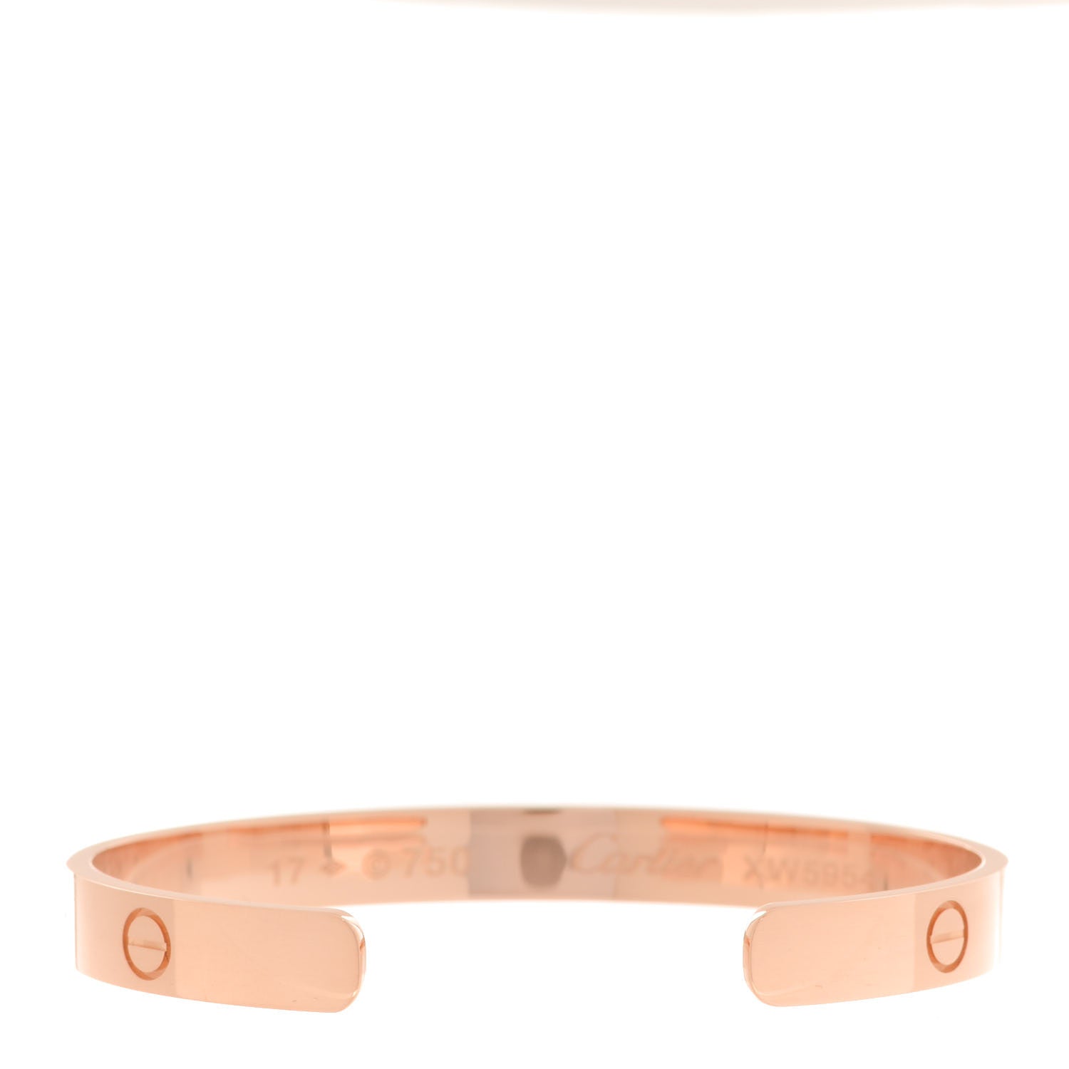 Cartier 18K Pink Gold LOVE Cuff Bracelet 17 3 of 4