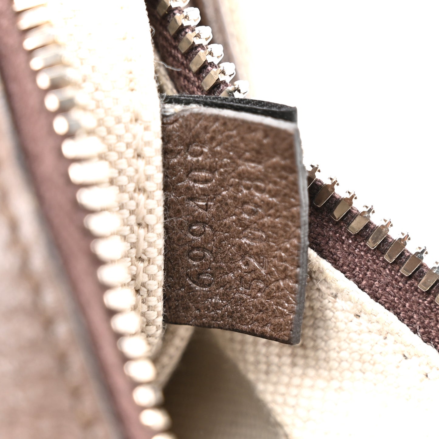 GG Supreme Monogram Textured Calfskin Web Small Attache Shoulder Bag Beige Ebony New Acero
