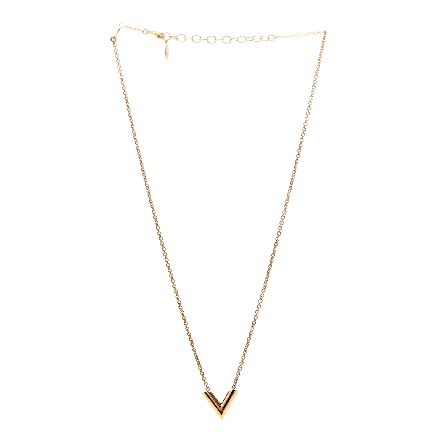 Louis Vuitton Essential V Necklace Gold 3 of 7