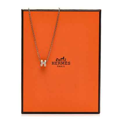 Hermes Palladium Mini Pop H Pendant Necklace Marron Glace 7 of 7