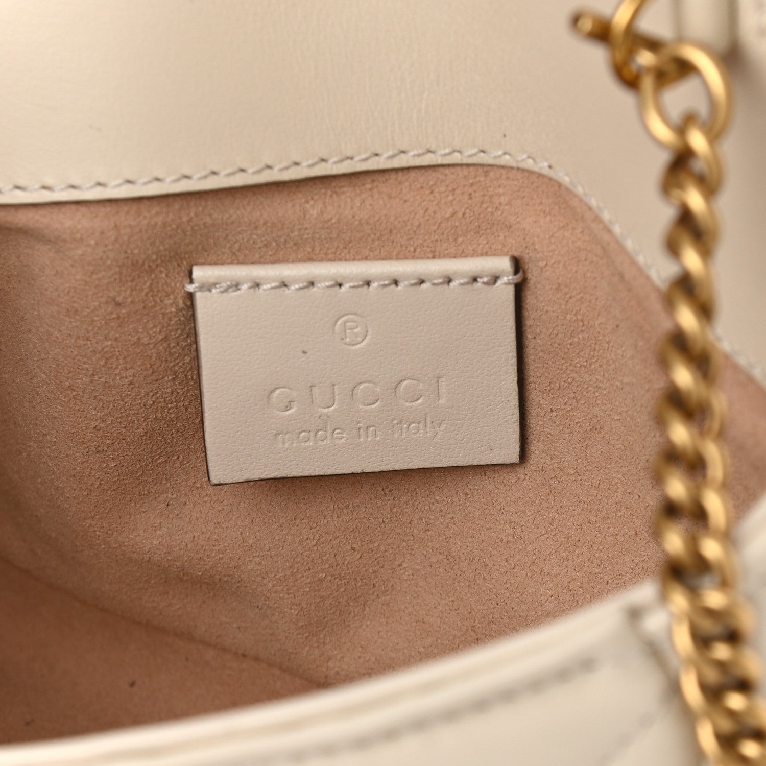Gucci Calfskin Matelasse Super Mini GG Marmont Shoulder Bag White 6 of 10