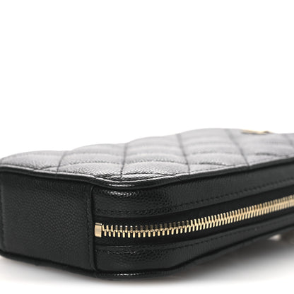 Chanel Caviar Quilted Phone Holder Wallet On Chain WOC Black 10 of 11