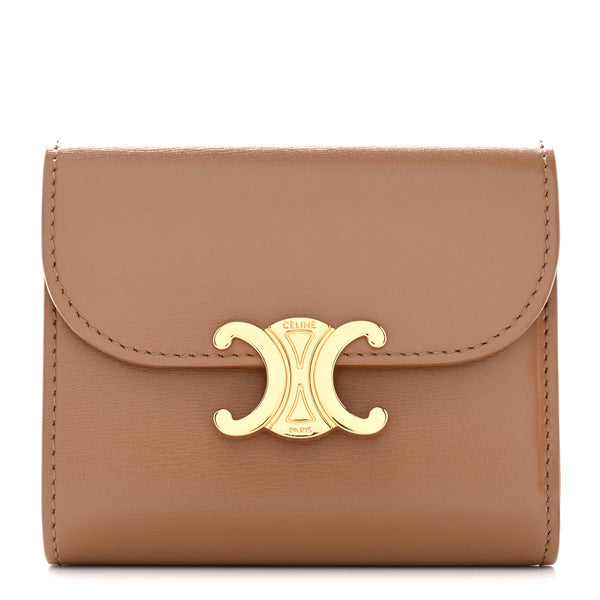 Celine Shiny Smooth Lambskin Small Triomphe Wallet Bronze 1334128