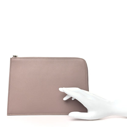 Louis Vuitton Calfskin Pochette Jour PM Clutch Taupe 2 of 8