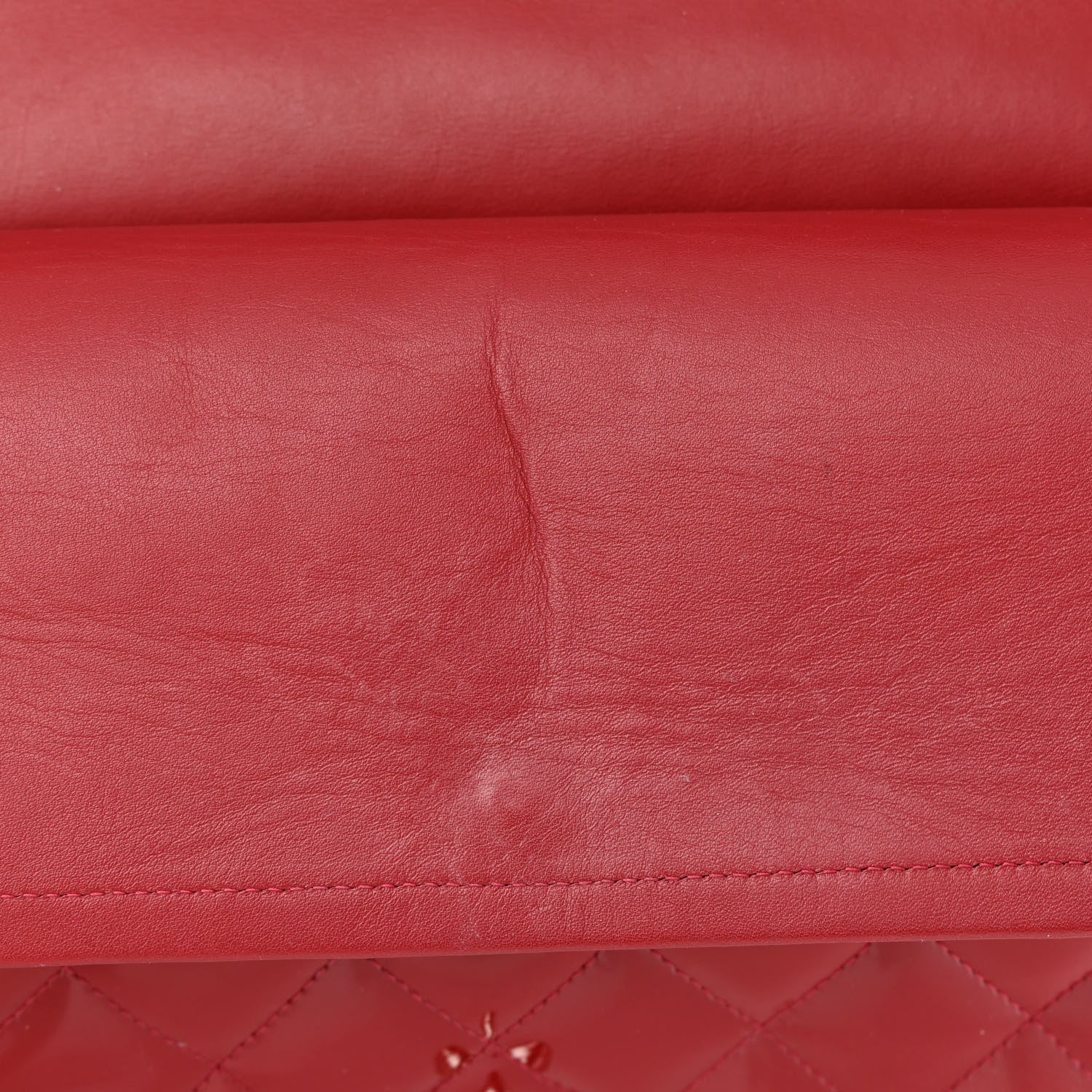 Chanel Patent Quilted Jumbo Double Flap Red 12 of 17