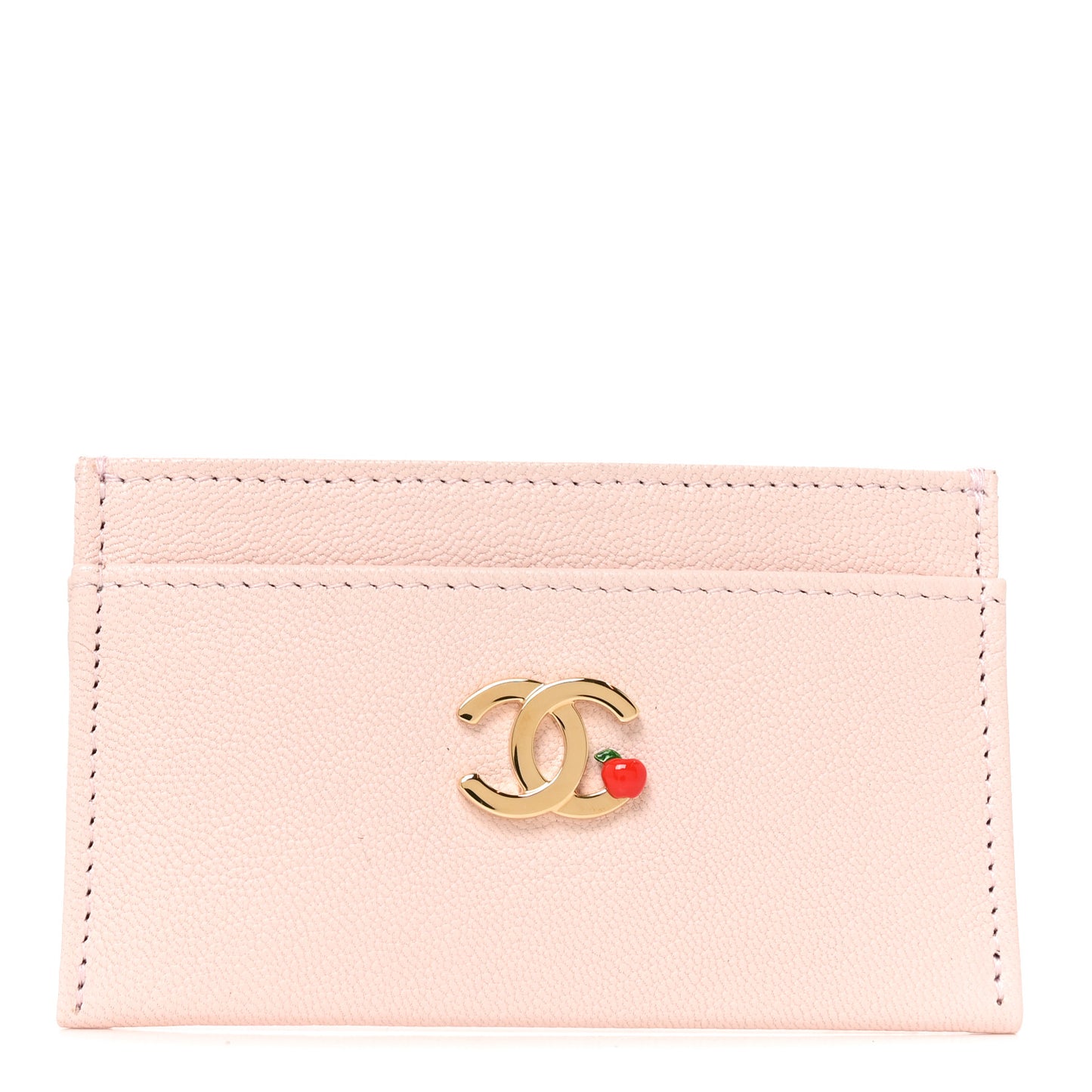 Grained Goatskin CC Apple Card Holder Light Pink