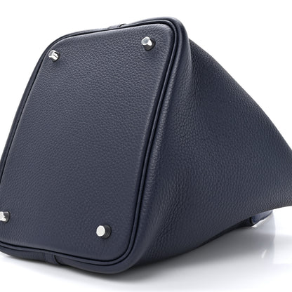 Hermes Taurillon Clemence Matte Alligator Picotin Lock Touch 22 Bleu Nuit 10 of 11