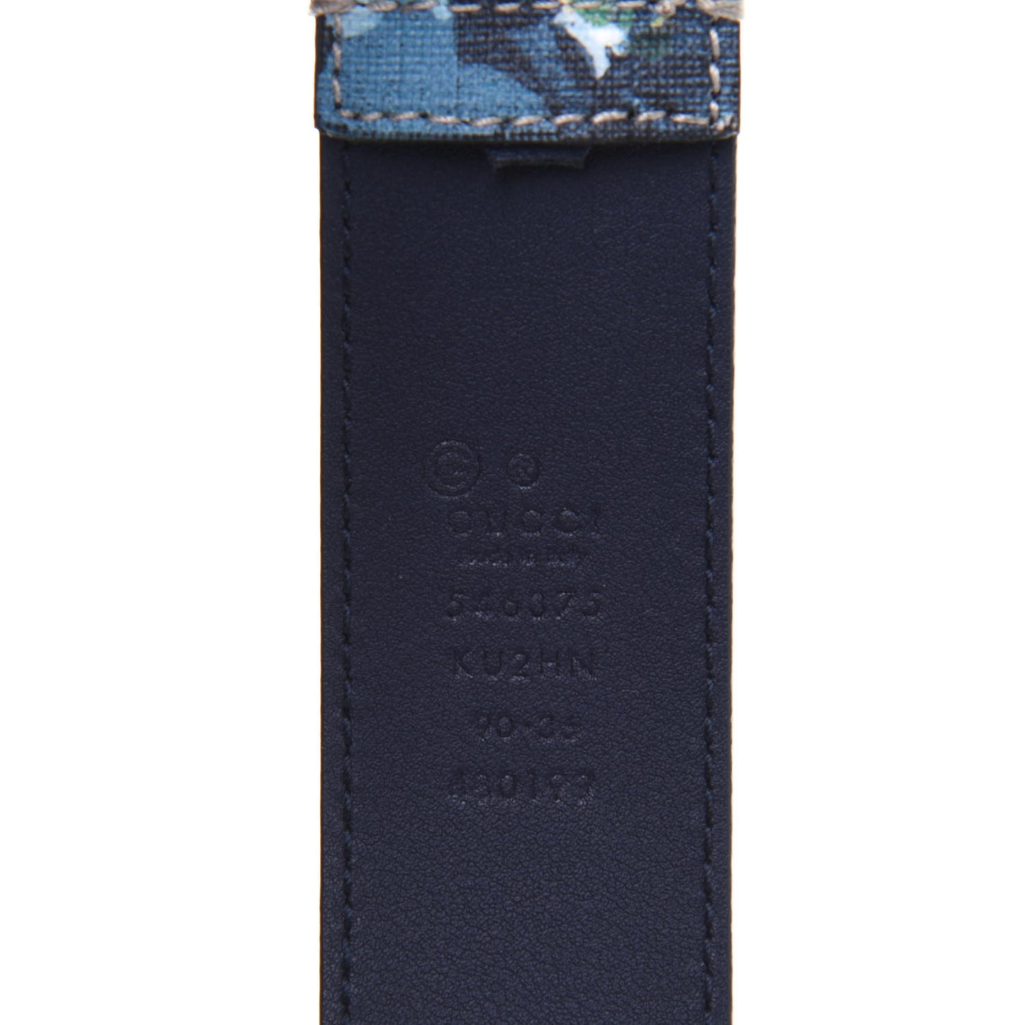 GG Supreme Monogram Blooms Plaque Belt 90 36 Blue