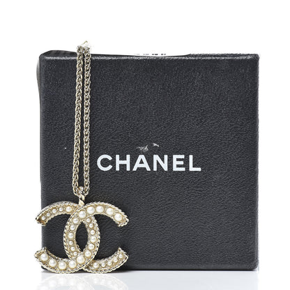Chanel Pearl CC Pendant Necklace Gold 6 of 6
