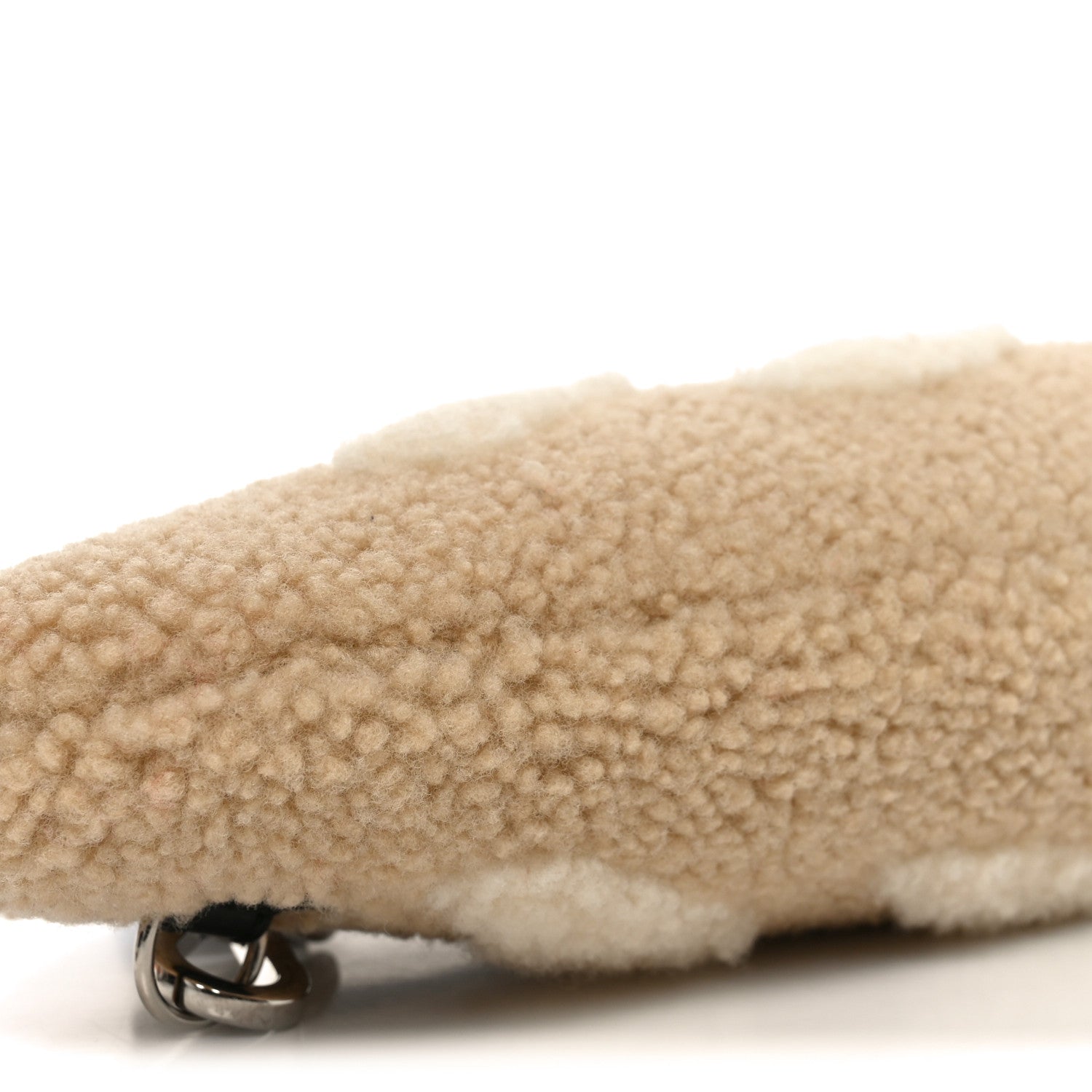 Fendi Sheepskin Baguette Bread Pouch Beige Panna 9 of 10
