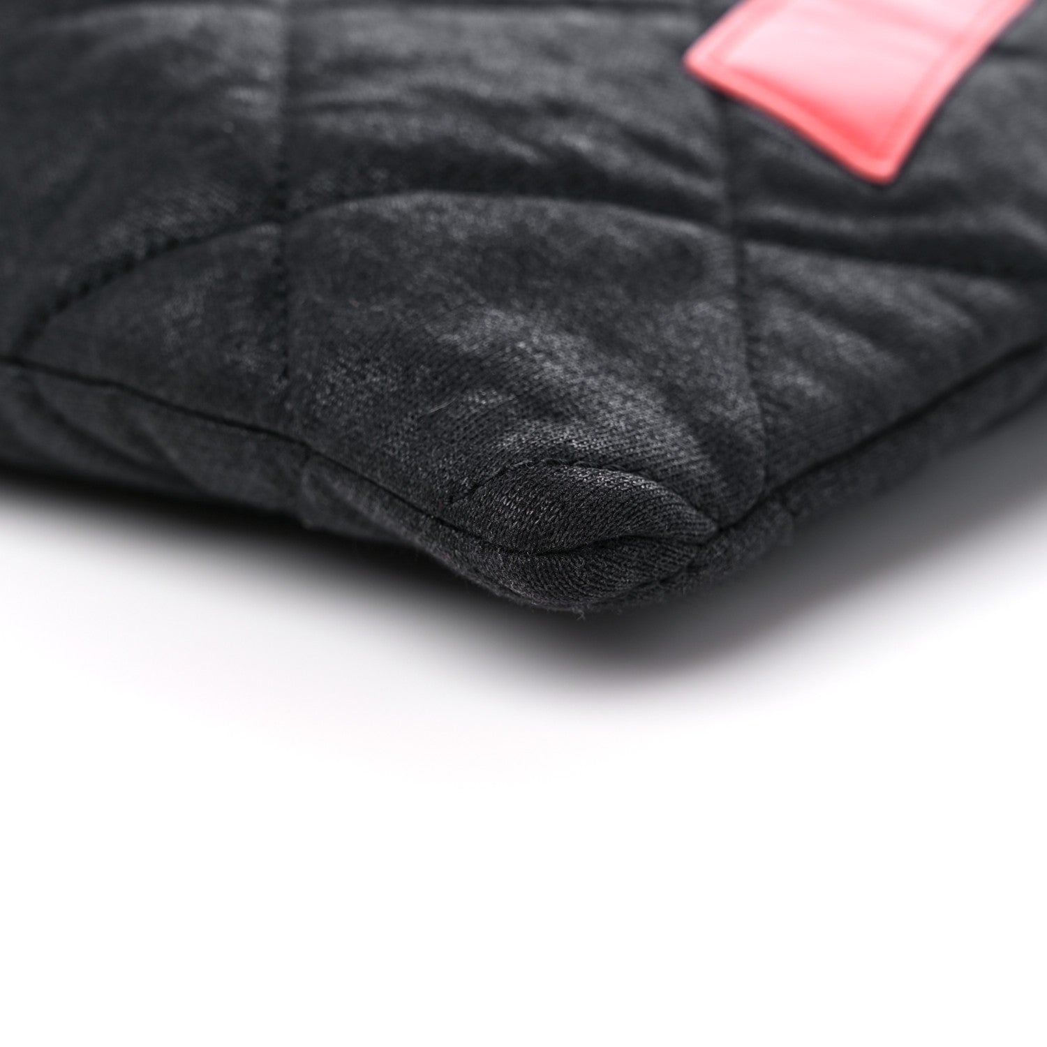 Chanel Jersey Quilted LA Cabas Bag Black Red 9 of 12