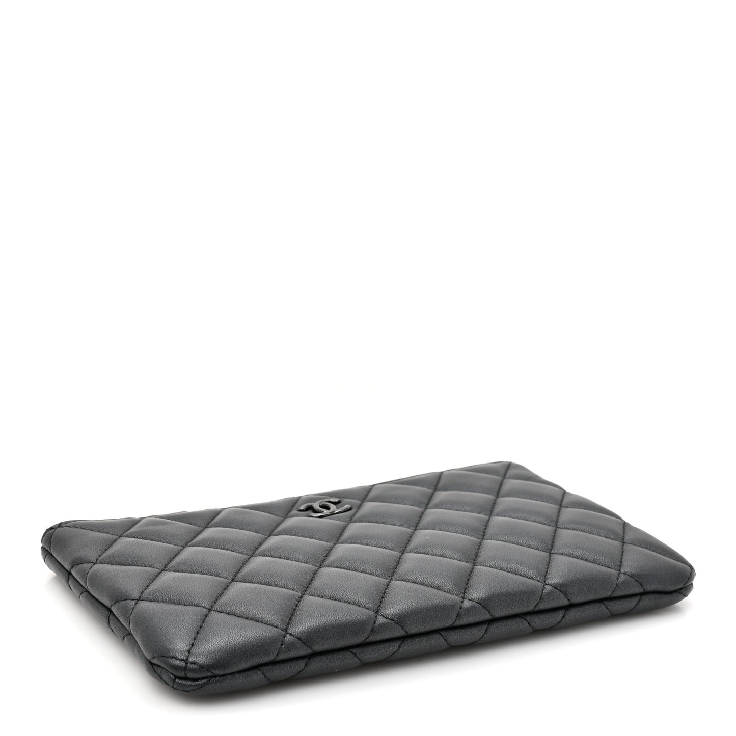 Pearly Lambskin Quilted Cosmetic Case So Black