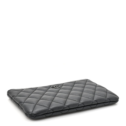 Chanel Pearly Lambskin Quilted Cosmetic Case So Black 4 of 7