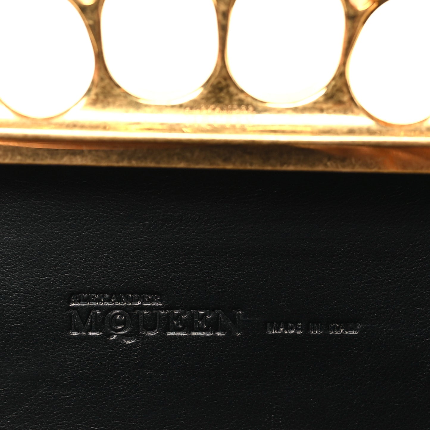 Suede Studded Skull Knuckle Box Clutch Black Gold