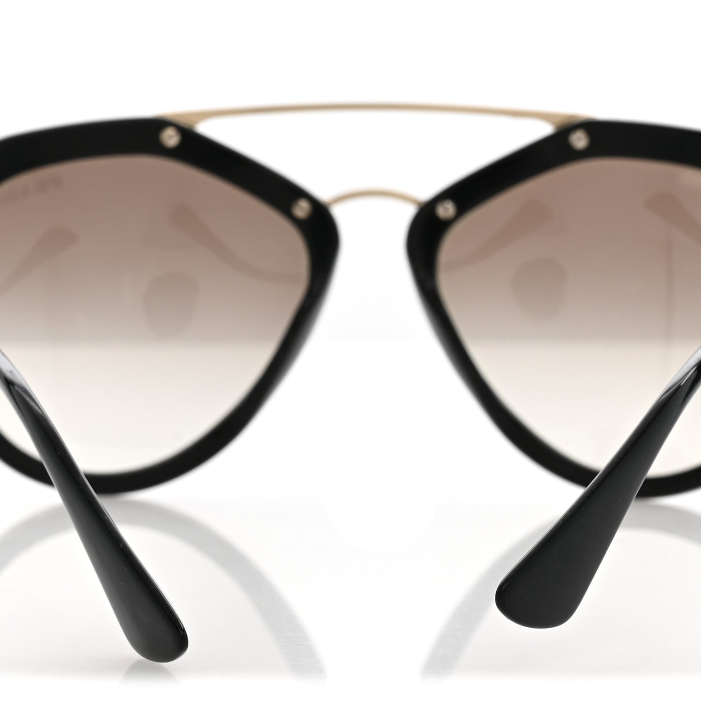 Acetate Metal Cinema Sunglasses SPR 12Q Black