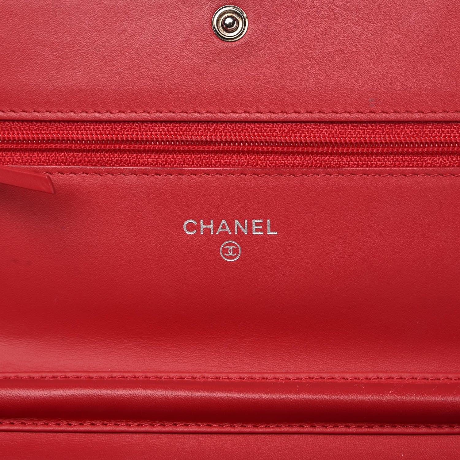 Chanel Caviar Timeless CC Wallet On Chain WOC Red 6 of 14
