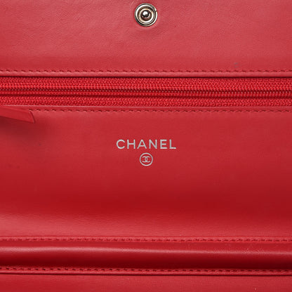 Chanel Caviar Timeless CC Wallet On Chain WOC Red 6 of 14