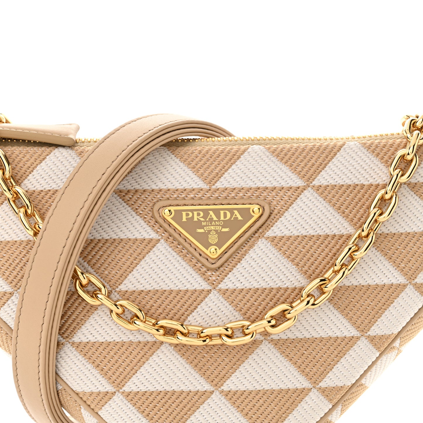 Jacquard Triangolo Symbole Embroidered Mini Triangle Bag Corda Talco