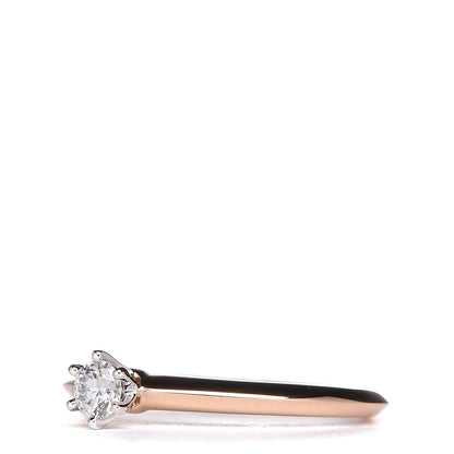 Tiffany Platinum 18K Rose Gold Diamond .16ct Solitaire Ring 50 5.25 3 of 7