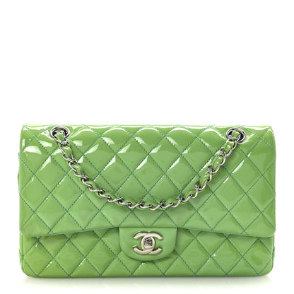 Chanel Patent Quilted Medium Double Flap Green 1 of 10