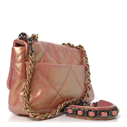 Chanel Iridescent Calfskin Quilted Medium Chanel 19 Flap Pink 3 of 10