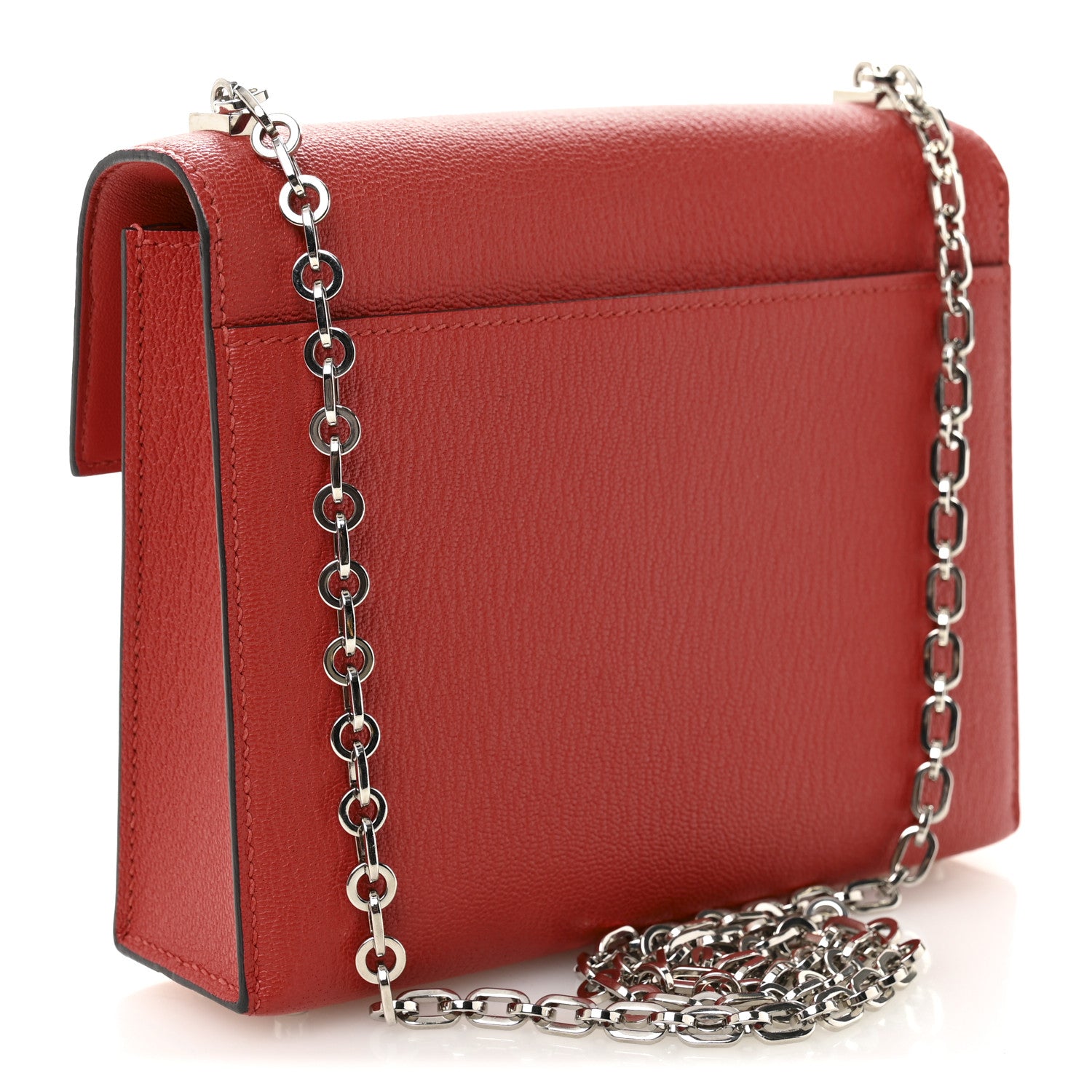 Hermes Chevre Mysore Mini Verrou Chaine Bag Rouge Tomate 3 of 12