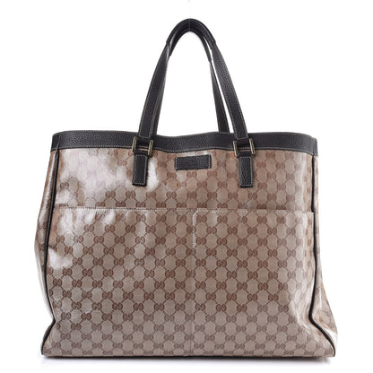 Gucci Crystal Monogram Tote Dark Brown 1 of 12
