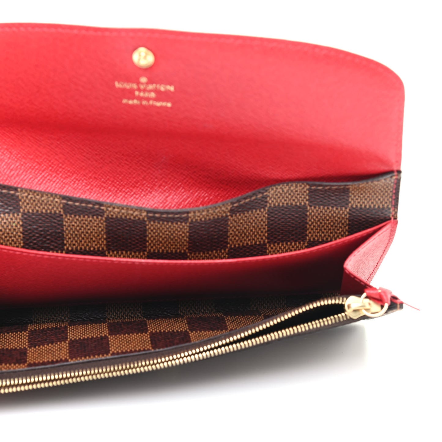 Damier Ebene Emilie Wallet Red