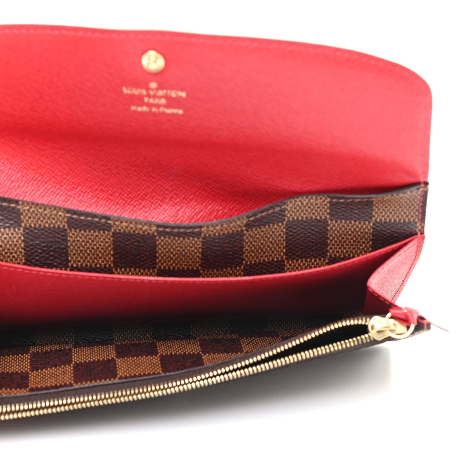 Louis Vuitton Damier Ebene Emilie Wallet Red 5 of 6