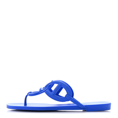 Hermes Rubber Womens Egerie Sandals 41 Bleu Outremer 1 of 9