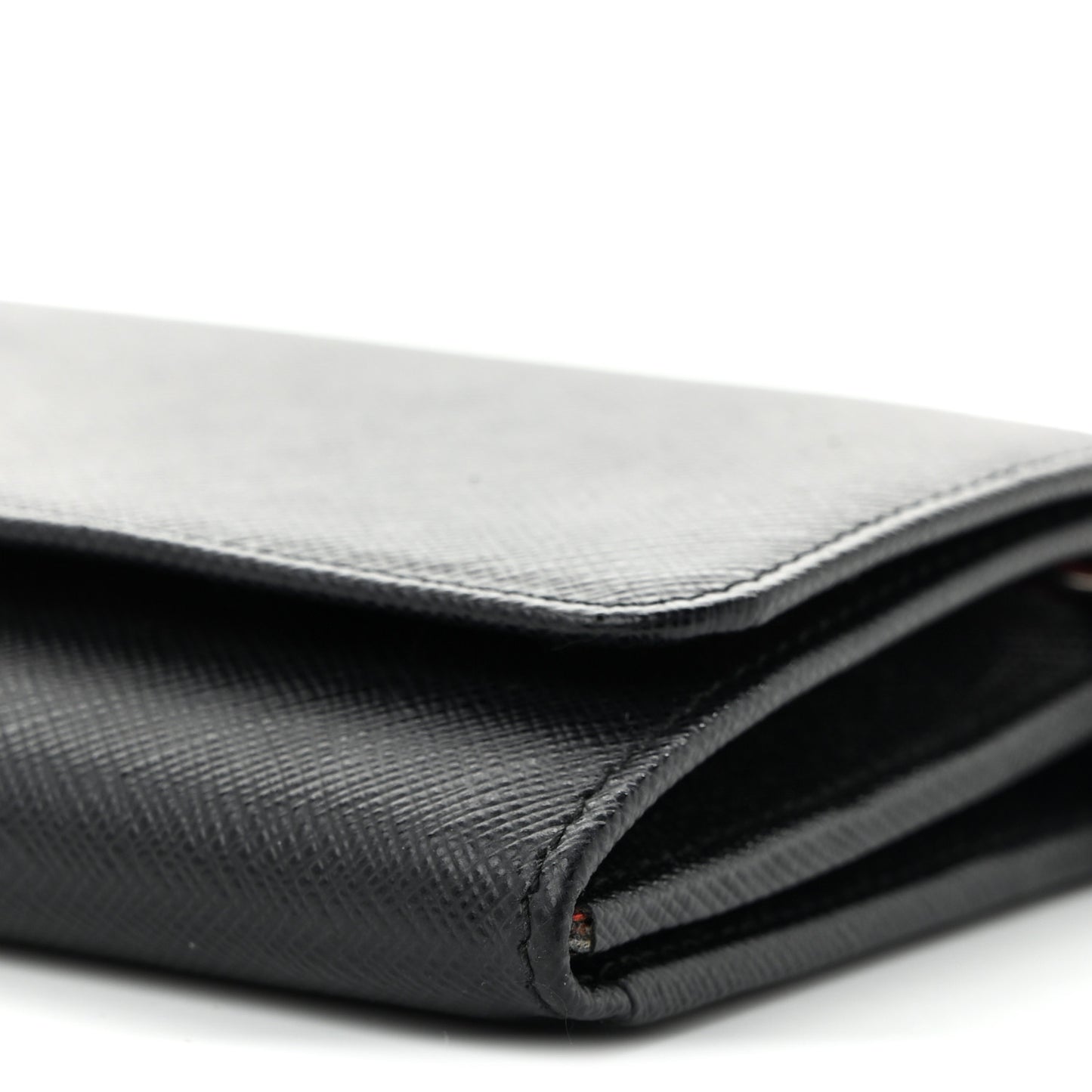 Saffiano Bi-Color Wallet On Chain Black Fuoco