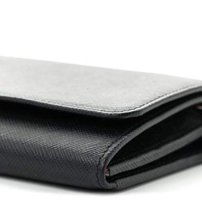 Prada Saffiano Bi-Color Wallet On Chain Black Fuoco 10 of 10
