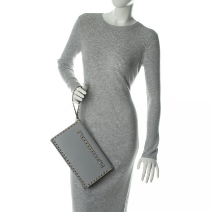 Valentino Garavani Nappa Rockstud Wristlet Clutch Pastel Grey 2 of 7