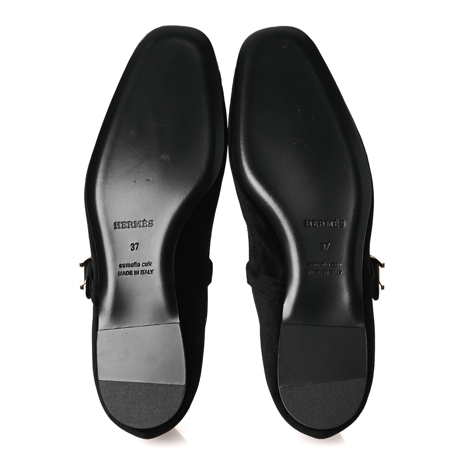 Hermes Velvet Crystal Jane Ballet Flats 37 Black 13 of 22