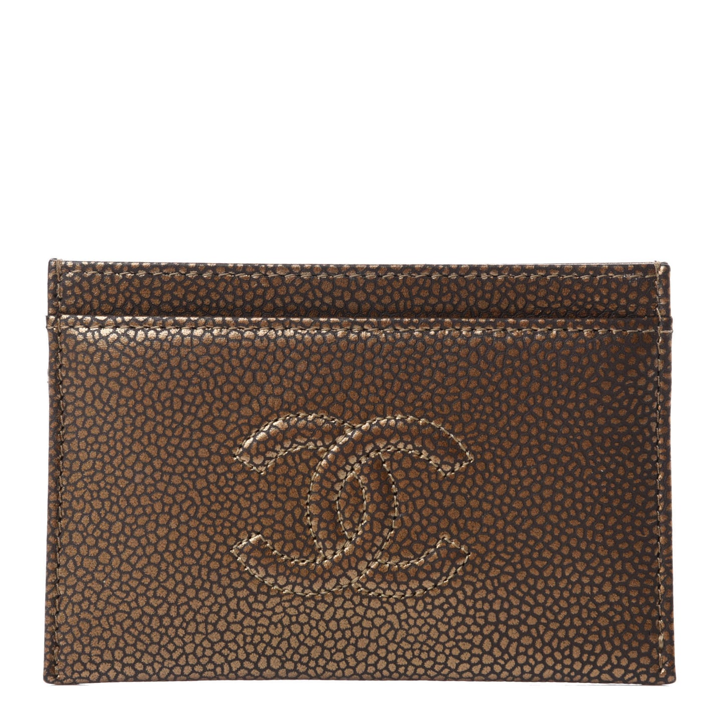 Metallic Caviar Timeless CC Card Holder Bronze