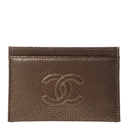 Chanel Metallic Caviar Timeless CC Card Holder Bronze 1 of 6