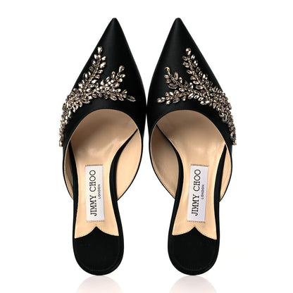 Jimmy Choo Satin Crystal Rav 65 Heels 37.5 Black 6 of 10