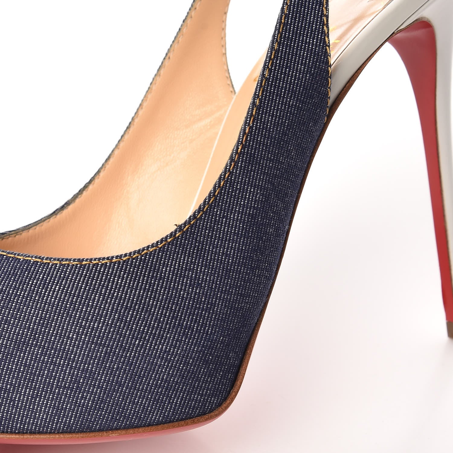 Christian Louboutin Denim Private Number 120 Pumps 36.5 Blue White 13 of 14