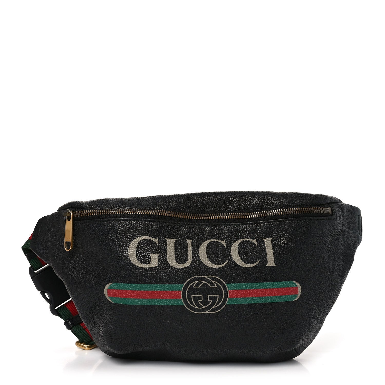 Gucci Grained Calfskin Small Logo Belt Bag Black 1 of 9