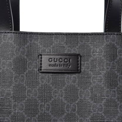 Gucci Soft GG Supreme Monogram Appia Calfskin Web Vertical Tote Black 8 of 8