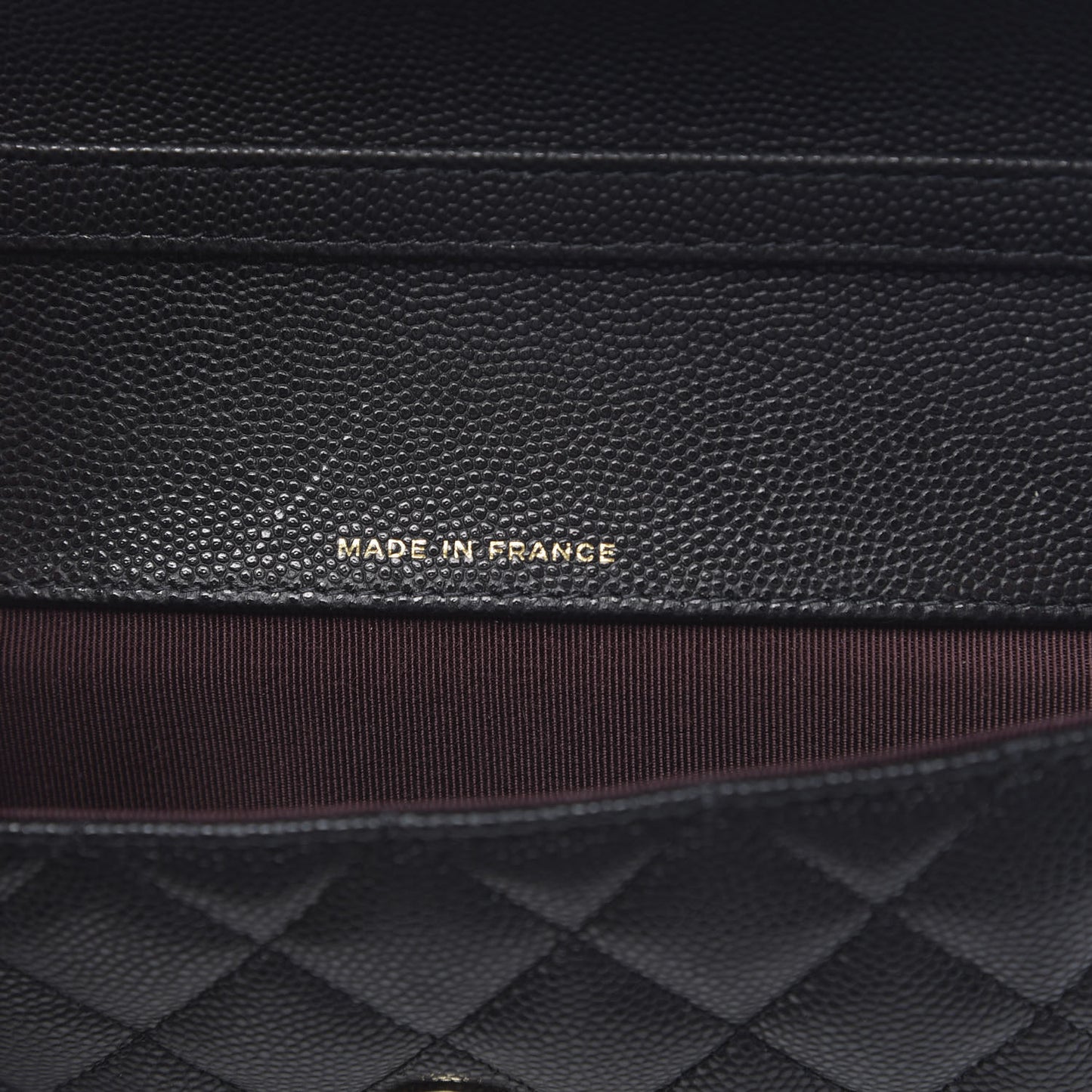 Caviar Quilted Glasses Case With Chain Black